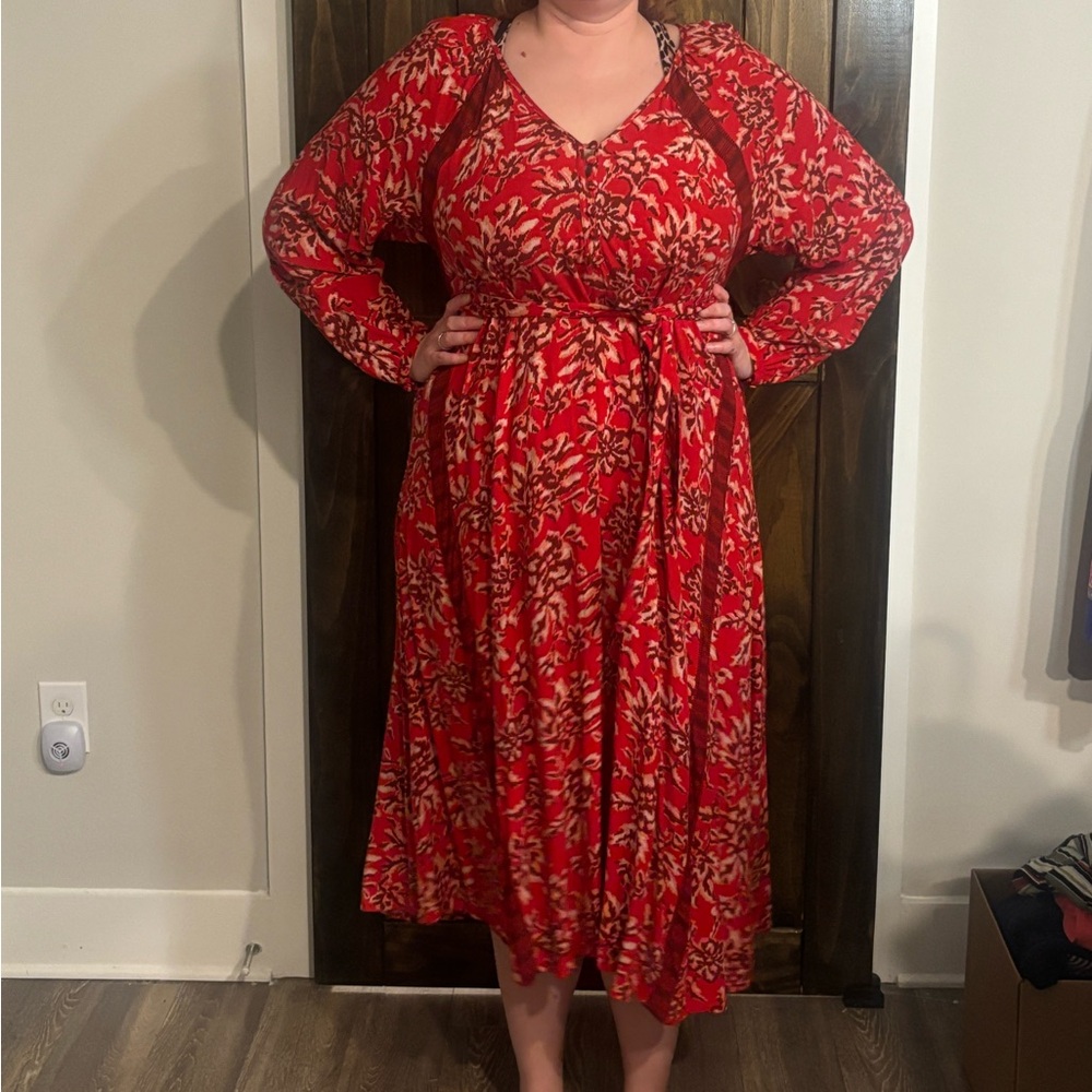 Knox Rose Kaftan Long Sleeve Dress w Belt Size XL